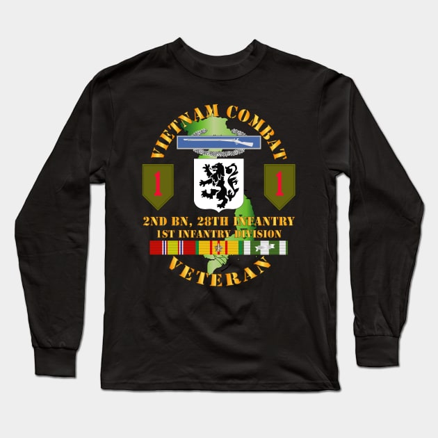 Vietnam Combat Infantry Veteran w 2nd Bn 28th Inf 1st Inf Div SSI Long Sleeve T-Shirt by twix123844